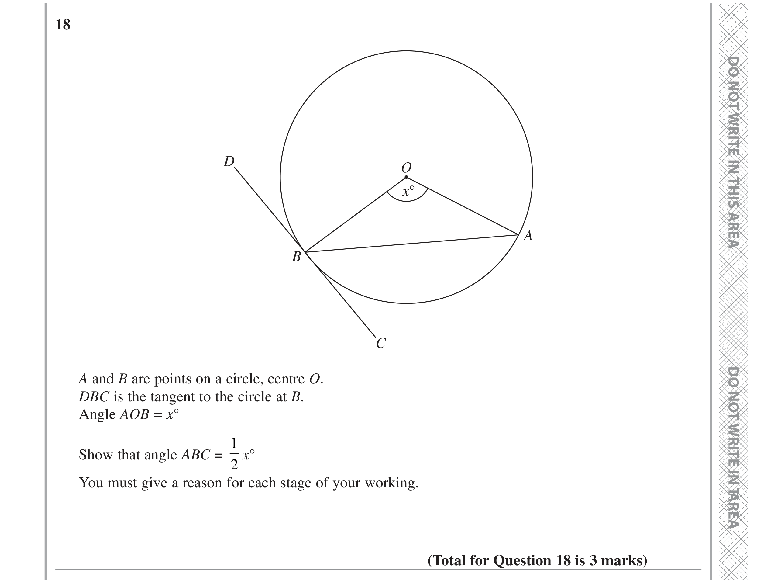 Question 18 — Circle Theorems — Edexcel GCSE November 2022