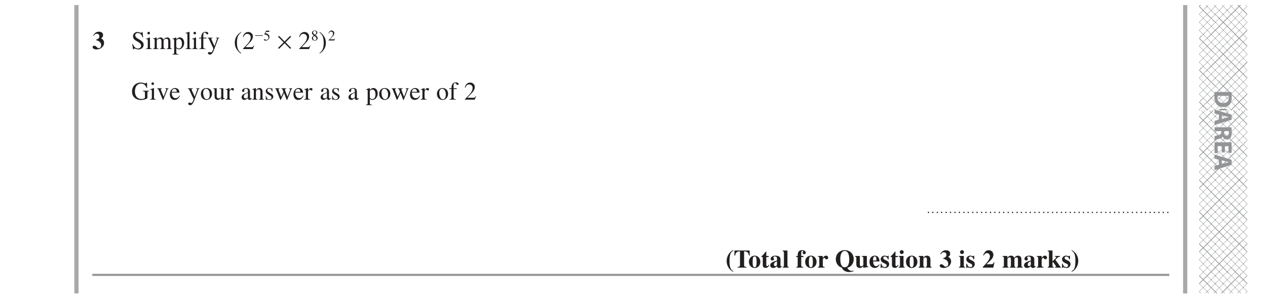 Question 3 — Powers — Edexcel GCSE November 2022