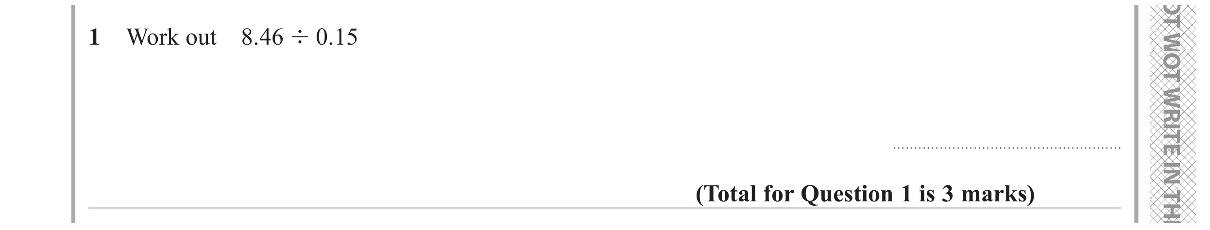Question 1 — Division — Edexcel GCSE June 2023
