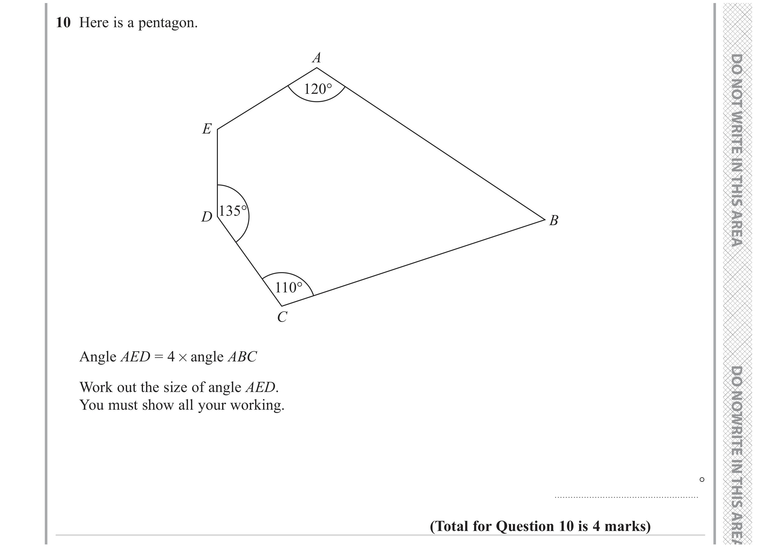 Question 10 — Angles — Edexcel GCSE June 2023