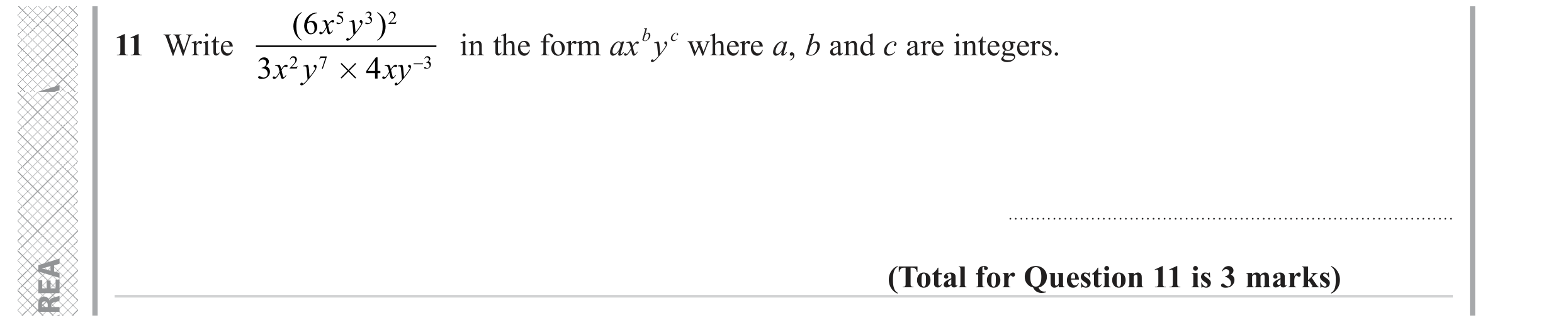 Question 11 — Powers — Edexcel GCSE June 2023