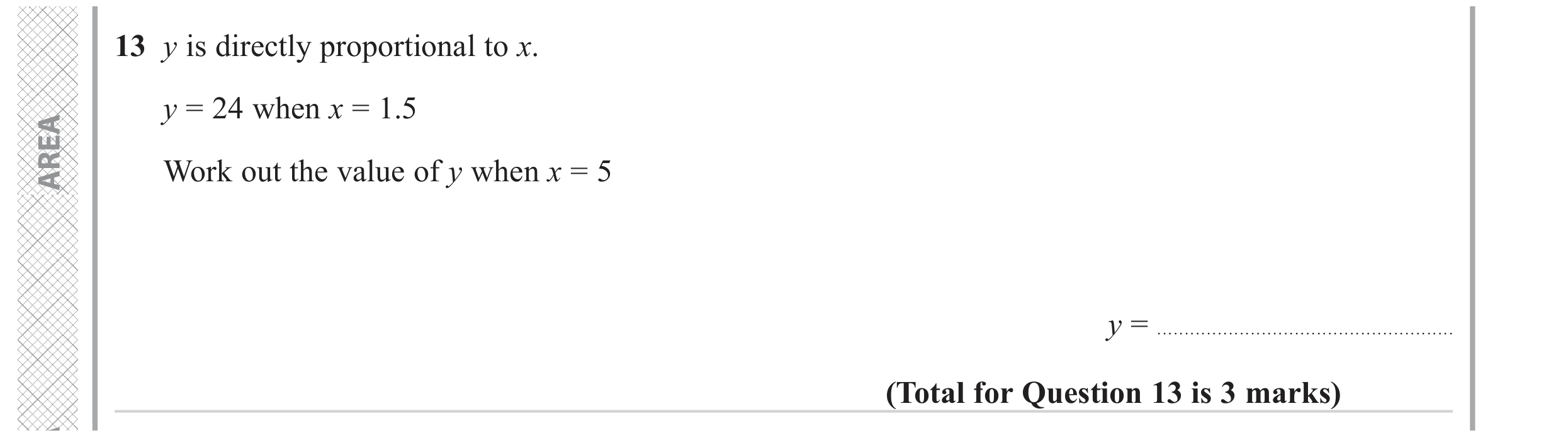 Question 13 — Proportion — Edexcel GCSE June 2023