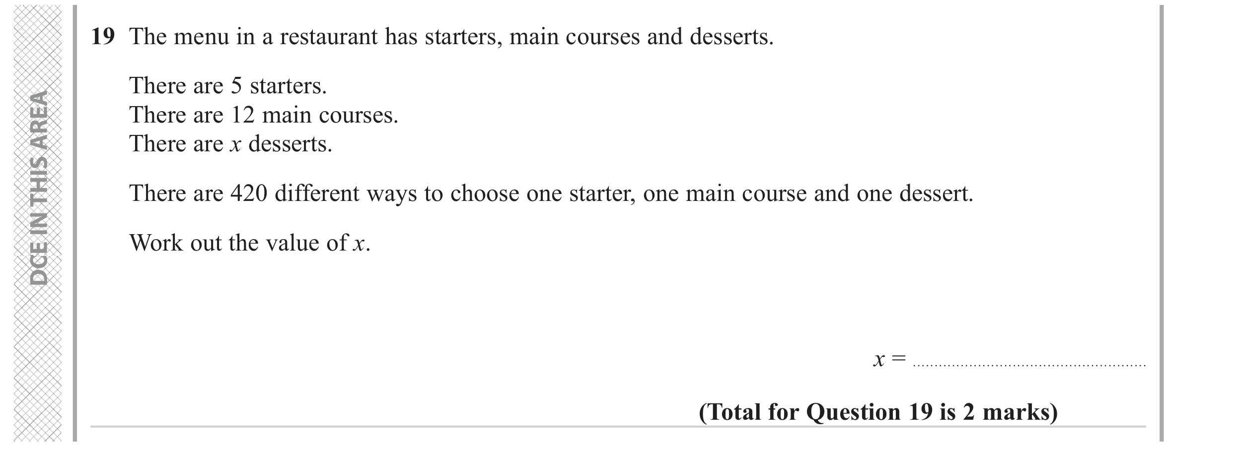 Question 19 — Probability — Edexcel GCSE June 2023