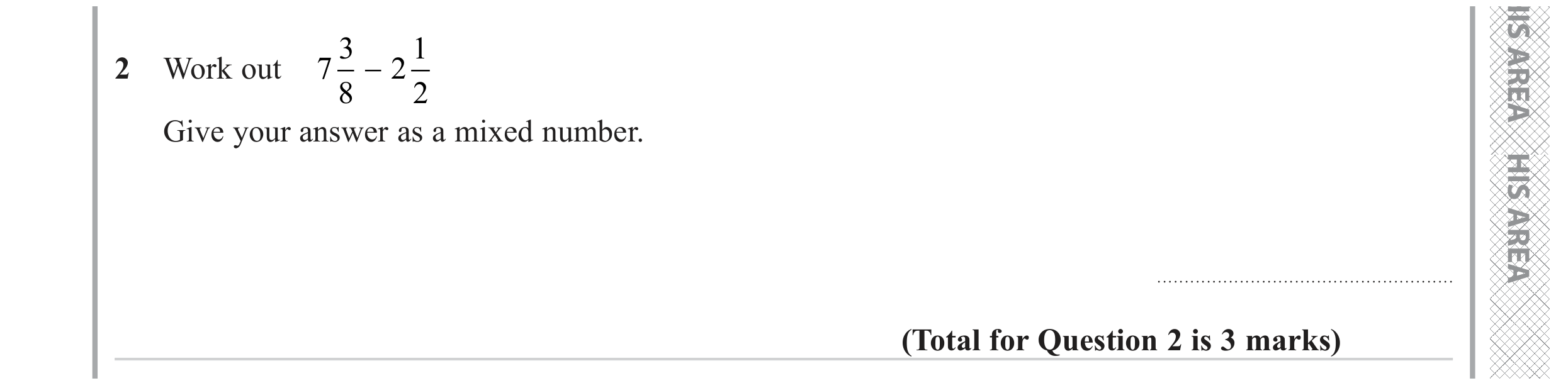 Question 2 — Fractions — Edexcel GCSE June 2023