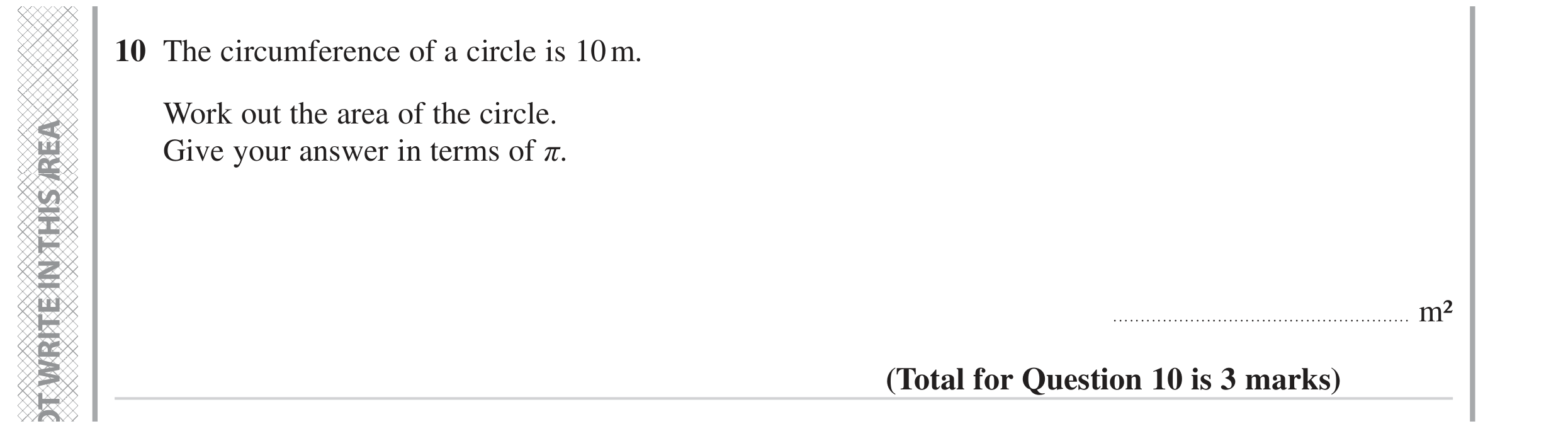 Question 10 — Circles — Edexcel GCSE November 2023