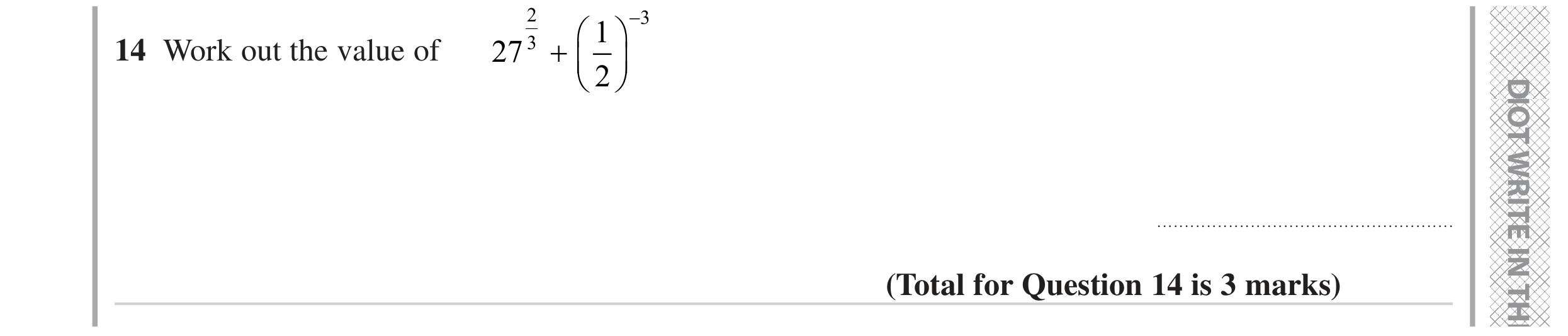 Question 14 — Powers — Edexcel GCSE November 2023