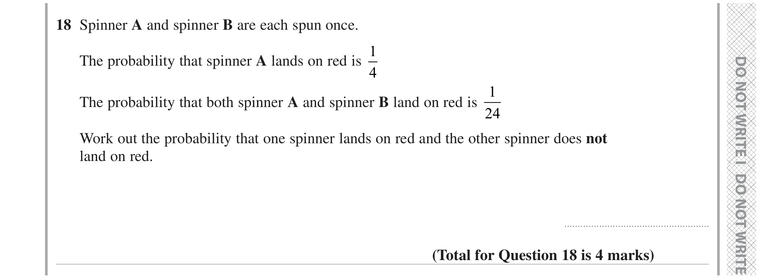 Question 18 — Probability — Edexcel GCSE November 2023