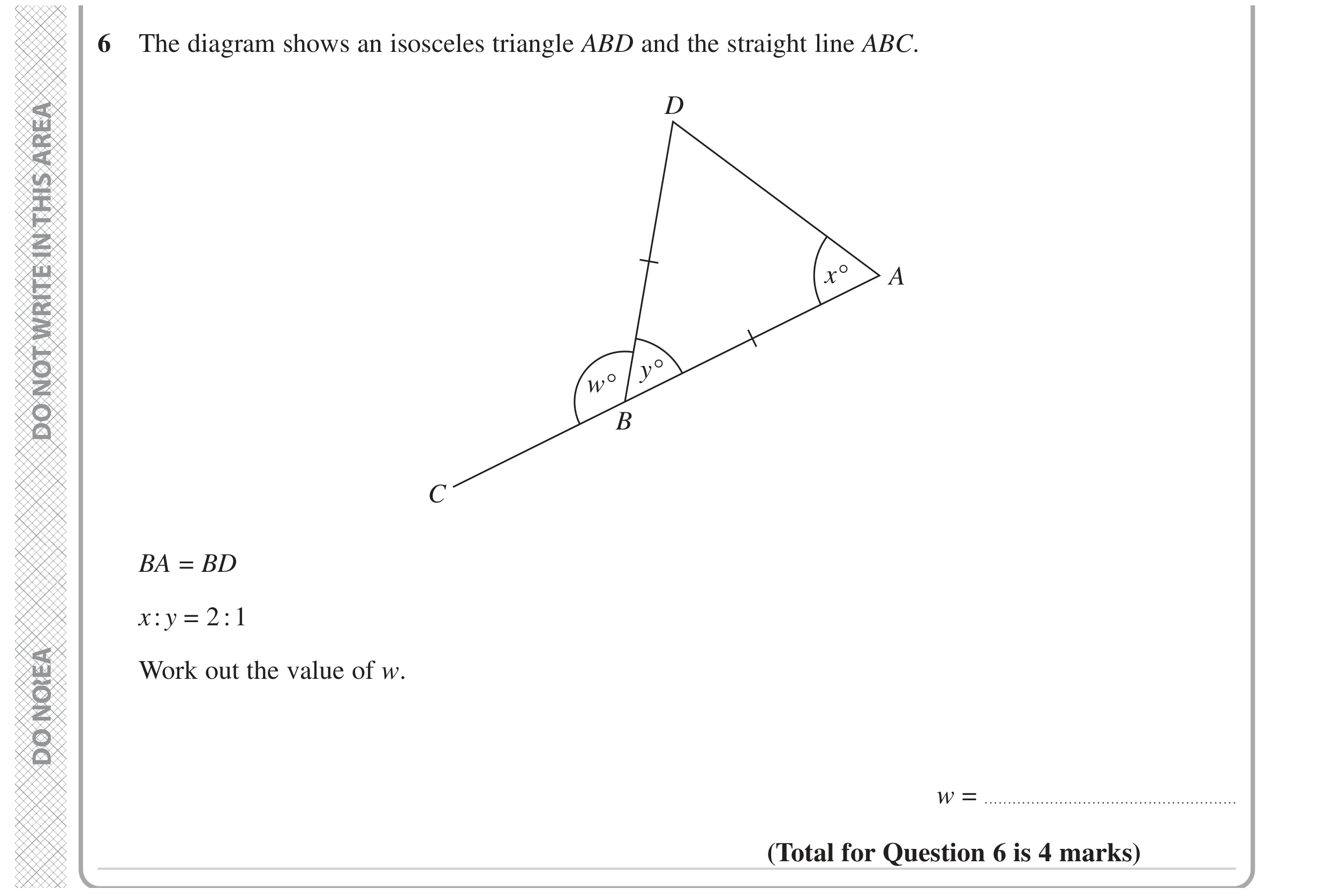 Question 6 — Angles, Ratios — Edexcel GCSE November 2023