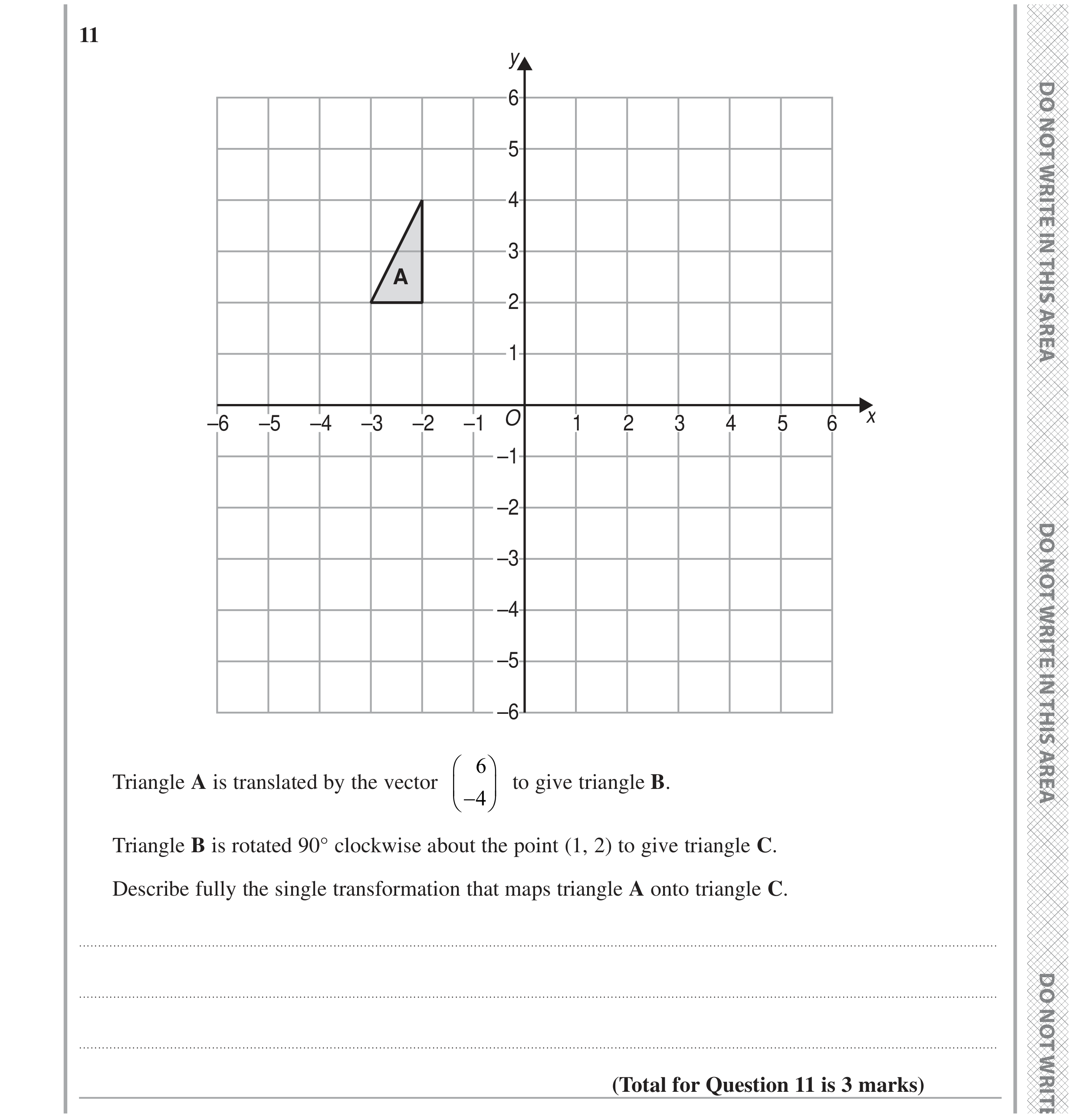 Question 11 — Rotations/Reflections/Translations/Enlargements — Edexcel GCSE June 2024