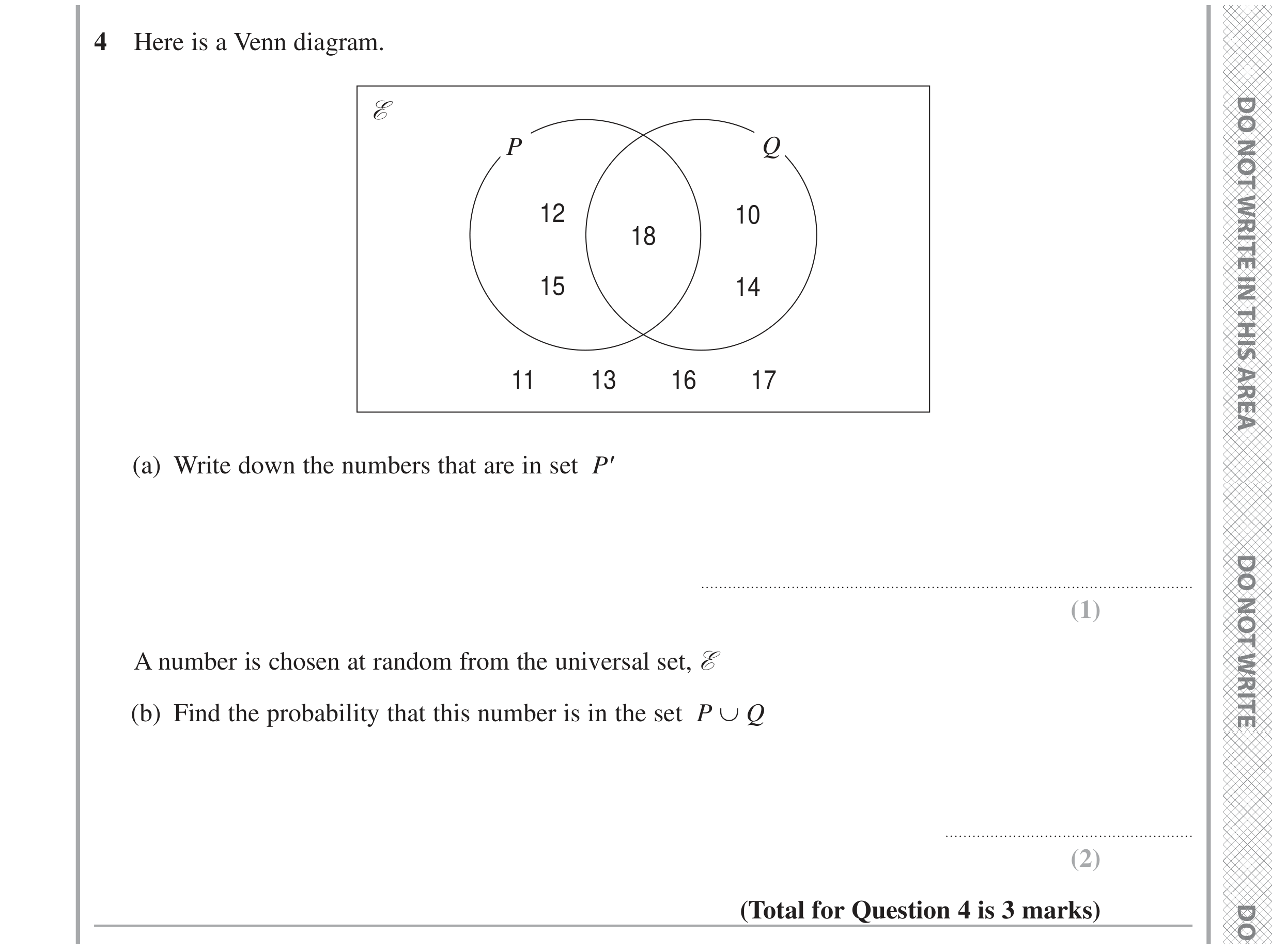 Question 4 — Set Notation, Probability — Edexcel GCSE June 2024