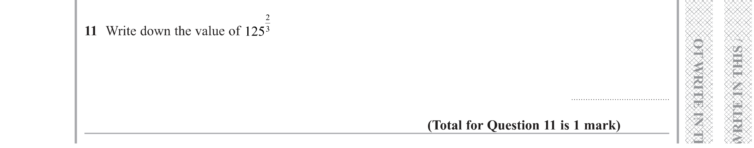 Question 11 — Powers — Edexcel GCSE Specimen Set 1