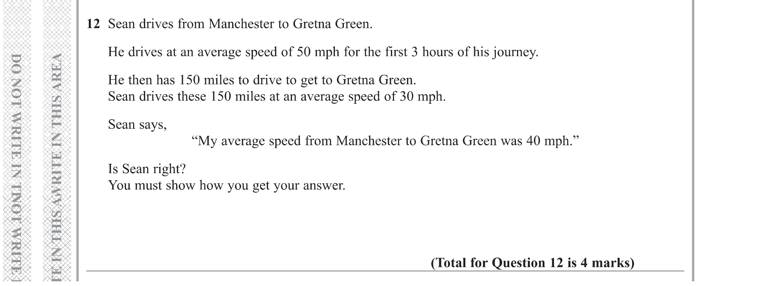 Question 12 — Stray — Edexcel GCSE Specimen Set 1