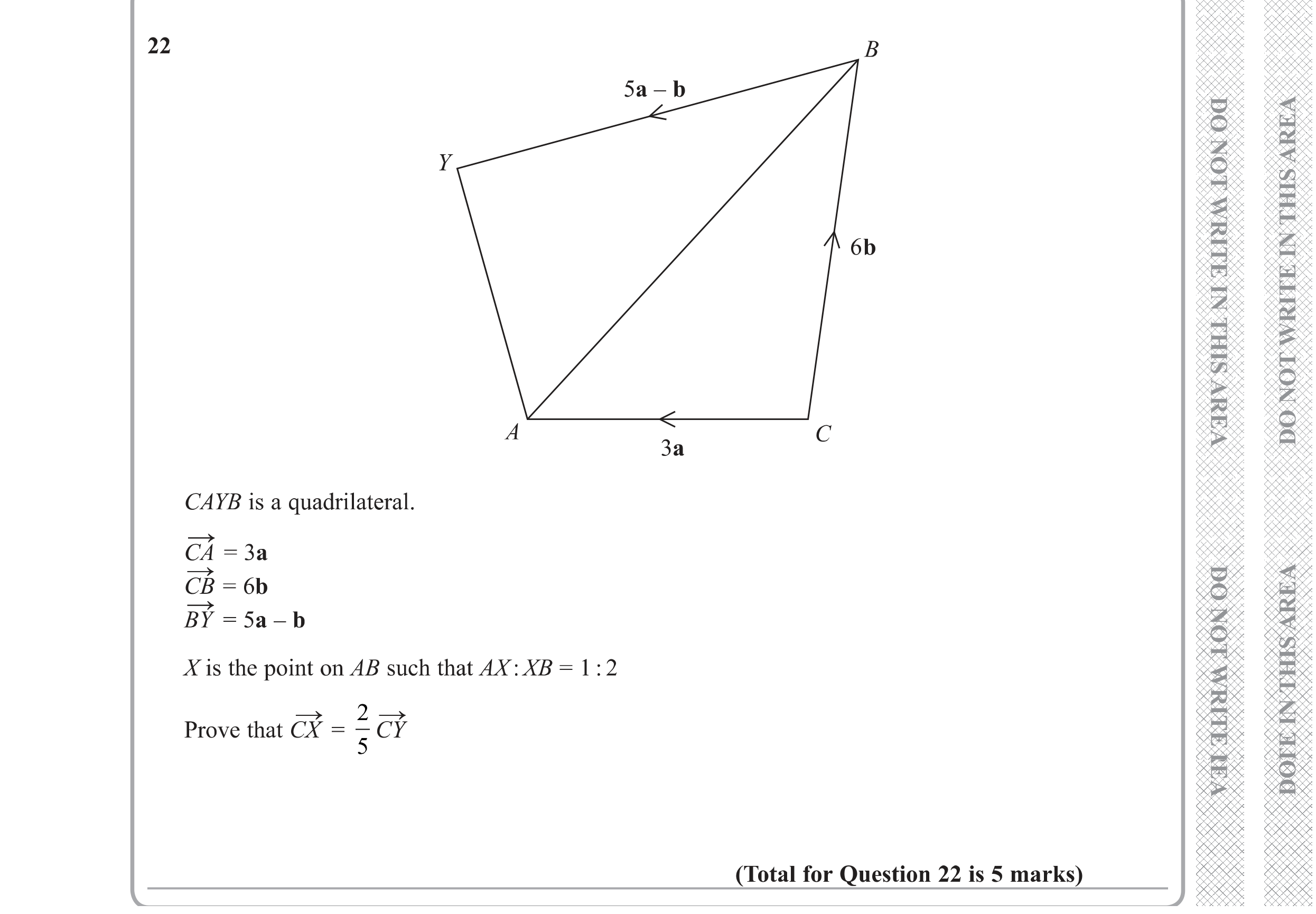 Question 22 — Vectors — Edexcel GCSE Specimen Set 1