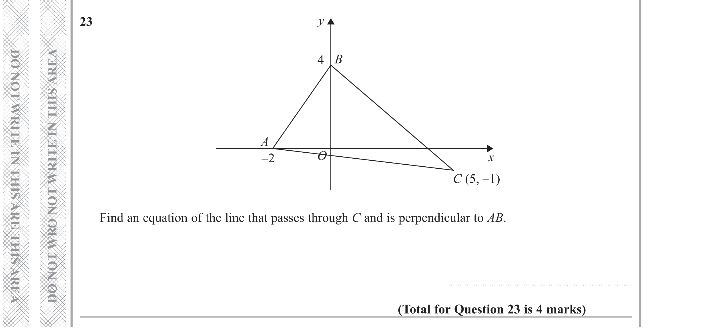 Question 23 — Straight Line Graphs, Stray — Edexcel GCSE Specimen Set 1