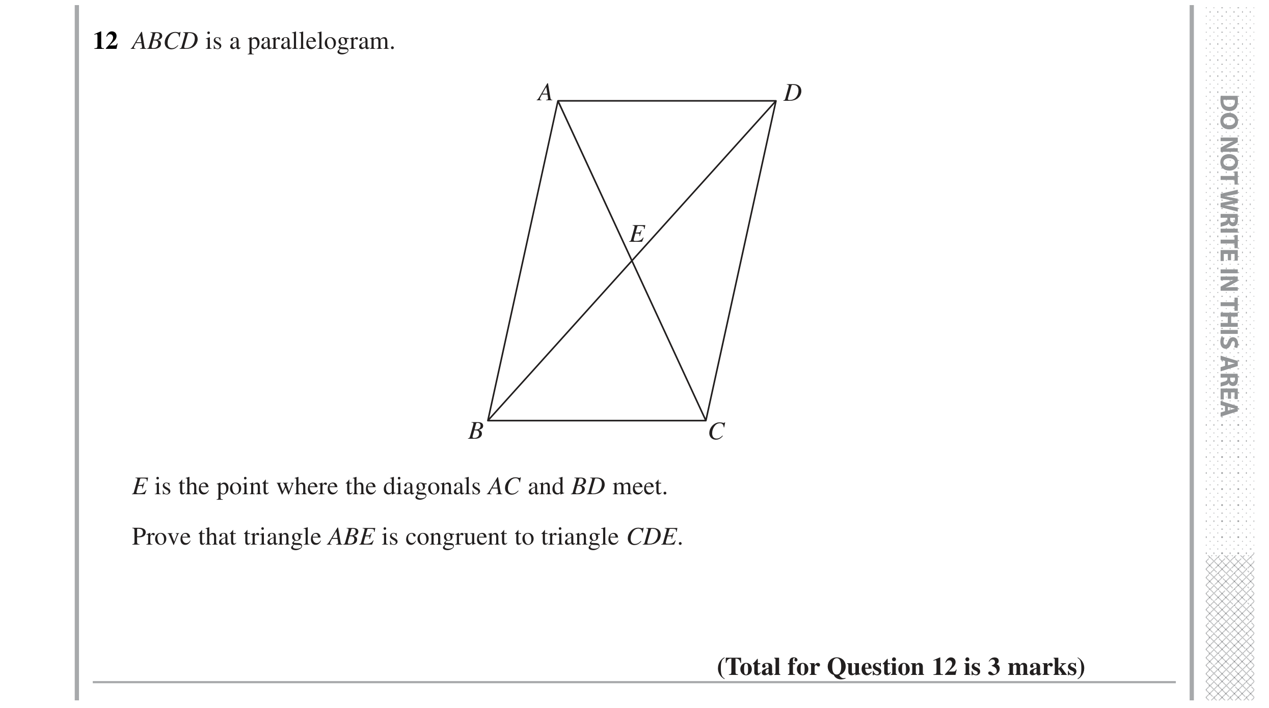Question 12 — Stray — Edexcel GCSE Specimen Set 2