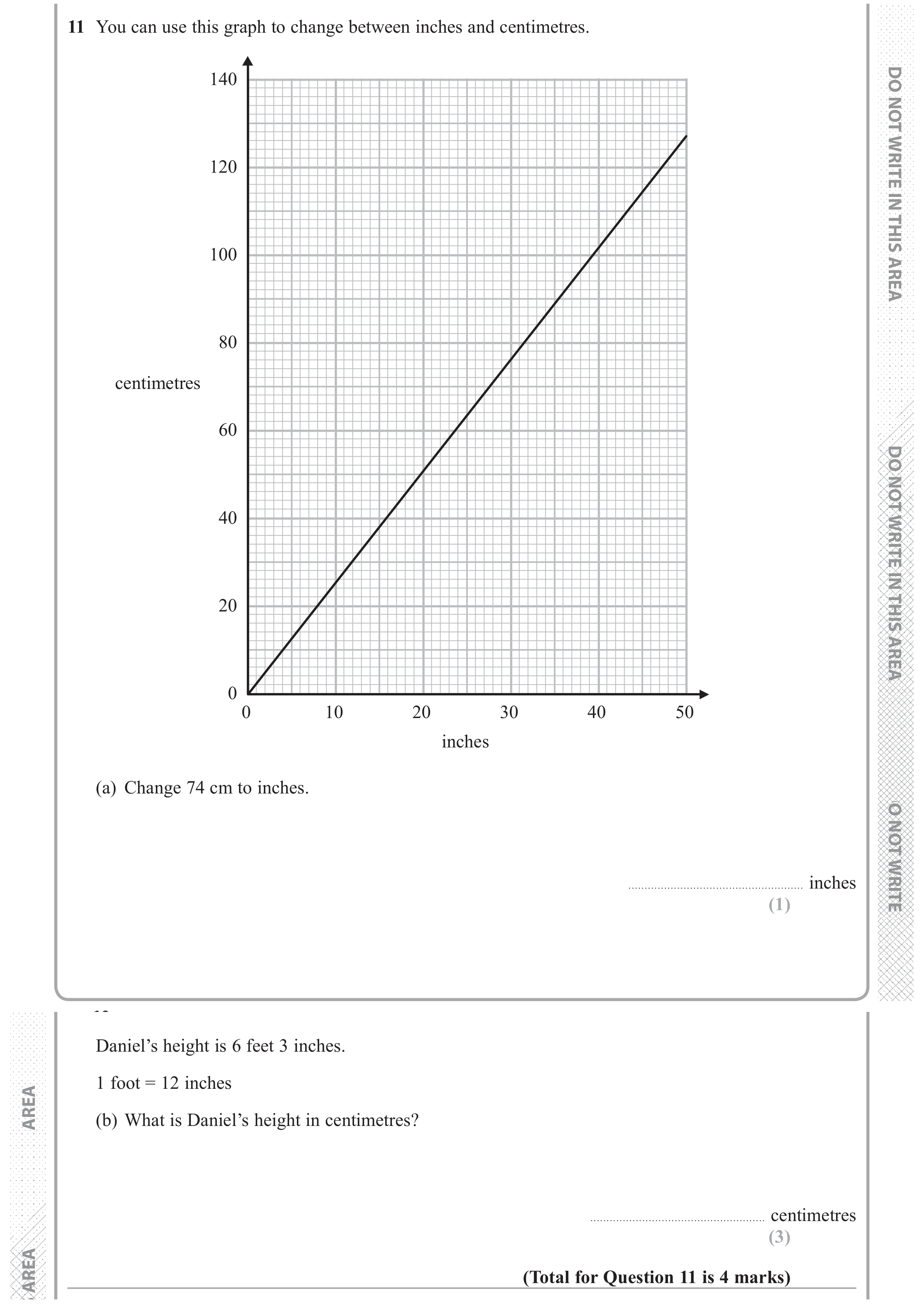 Question 11 — Graphs, Unit Conversions — Edexcel GCSE June 2017