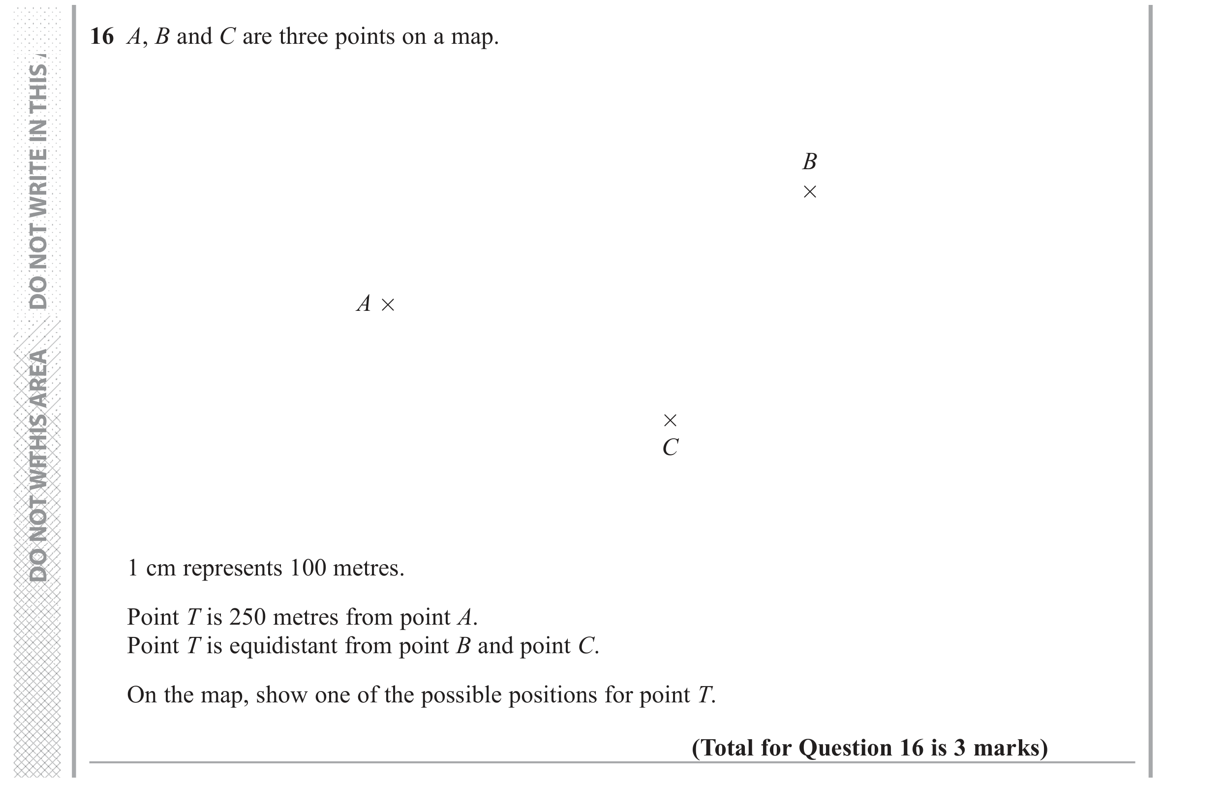 Question 16 — Maps — Edexcel GCSE June 2017