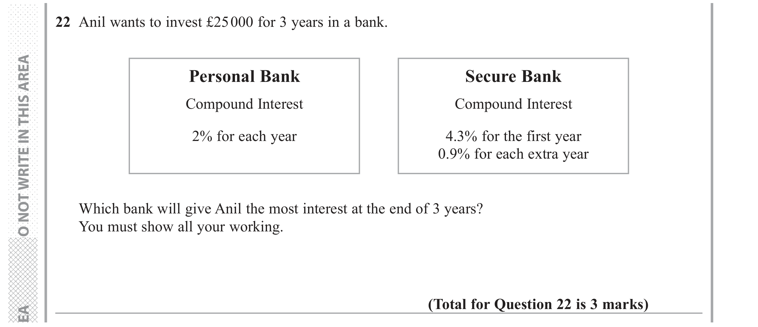 Question 22 — Compound Interest — Edexcel GCSE June 2017