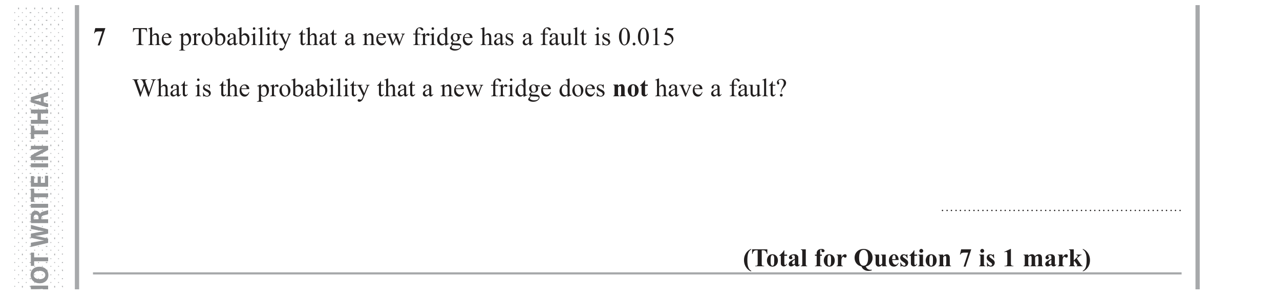 Question 7 — Probability — Edexcel GCSE June 2017