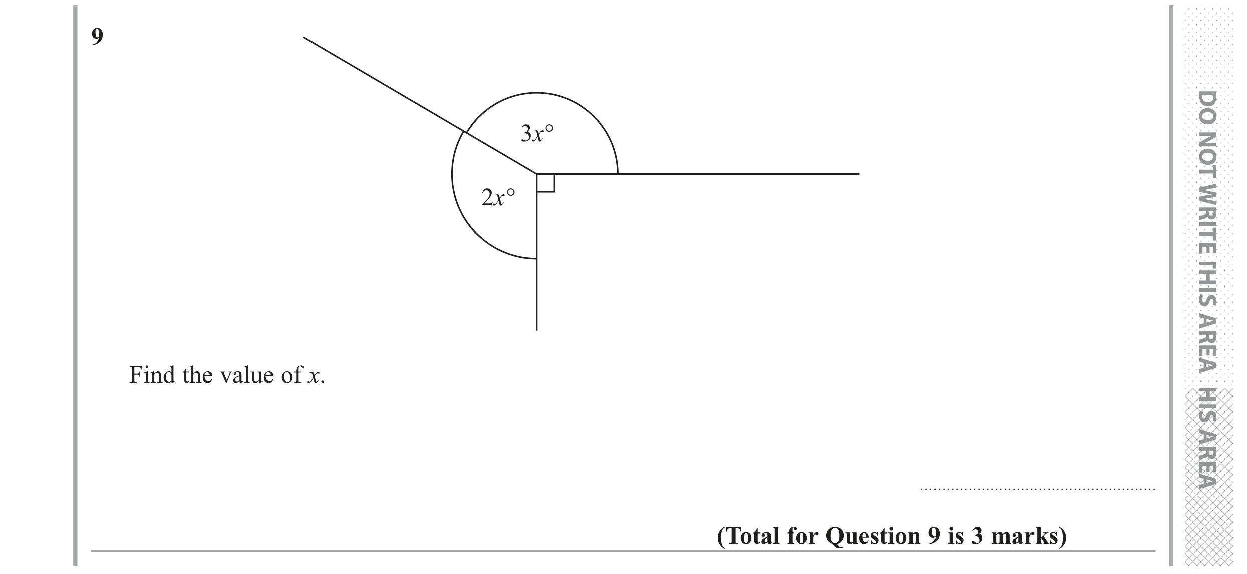 Question 9 — Angles — Edexcel GCSE June 2017