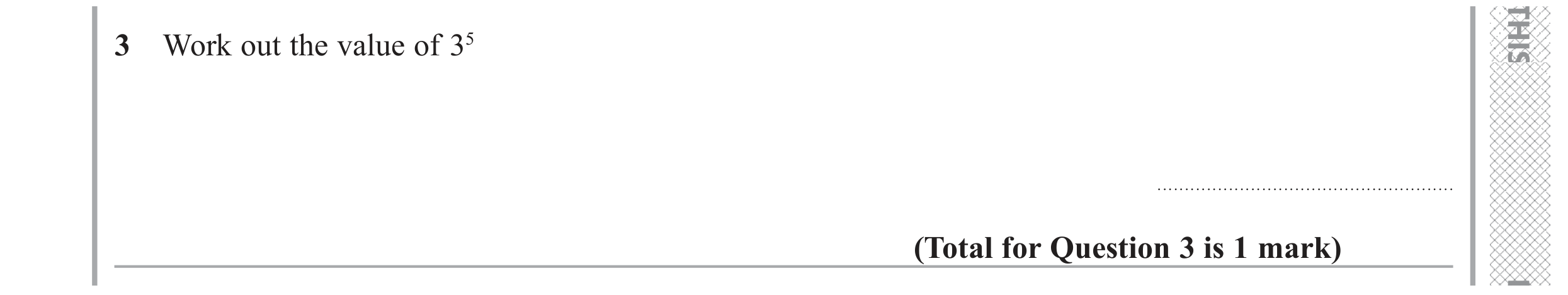 Question 3 — Powers — Edexcel GCSE June 2018