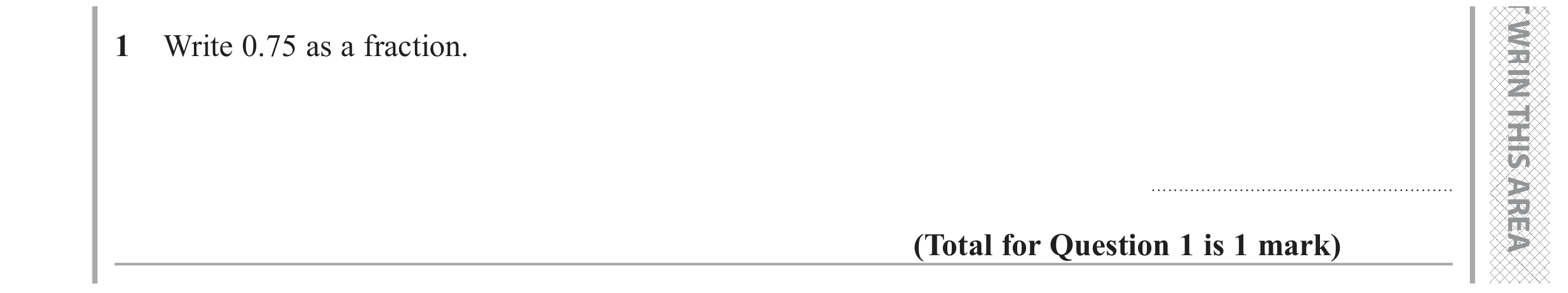 Question 1 — Fractions — Edexcel GCSE June 2019
