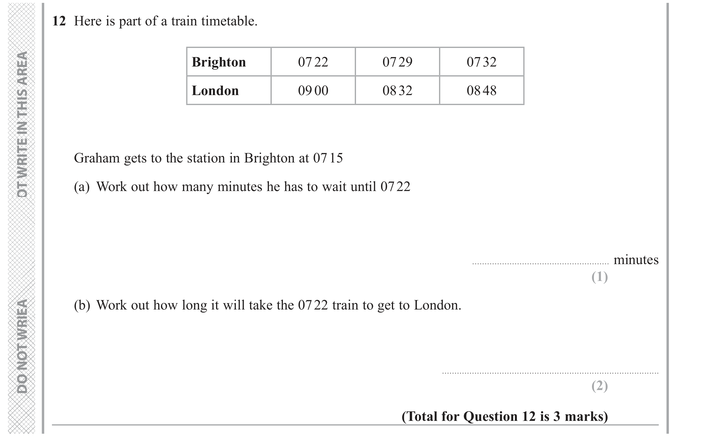 Question 12 — Interpret Statistical Diagrams — Edexcel GCSE June 2019