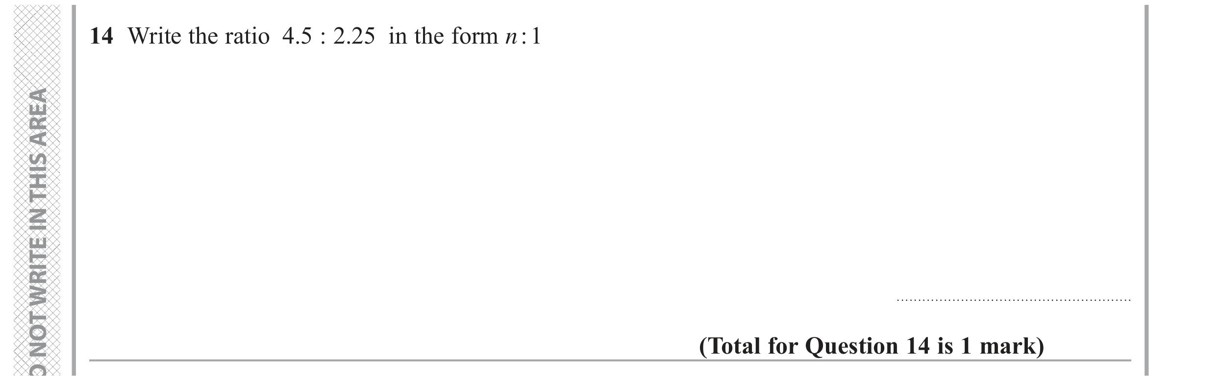 Question 14 — Ratios — Edexcel GCSE June 2019