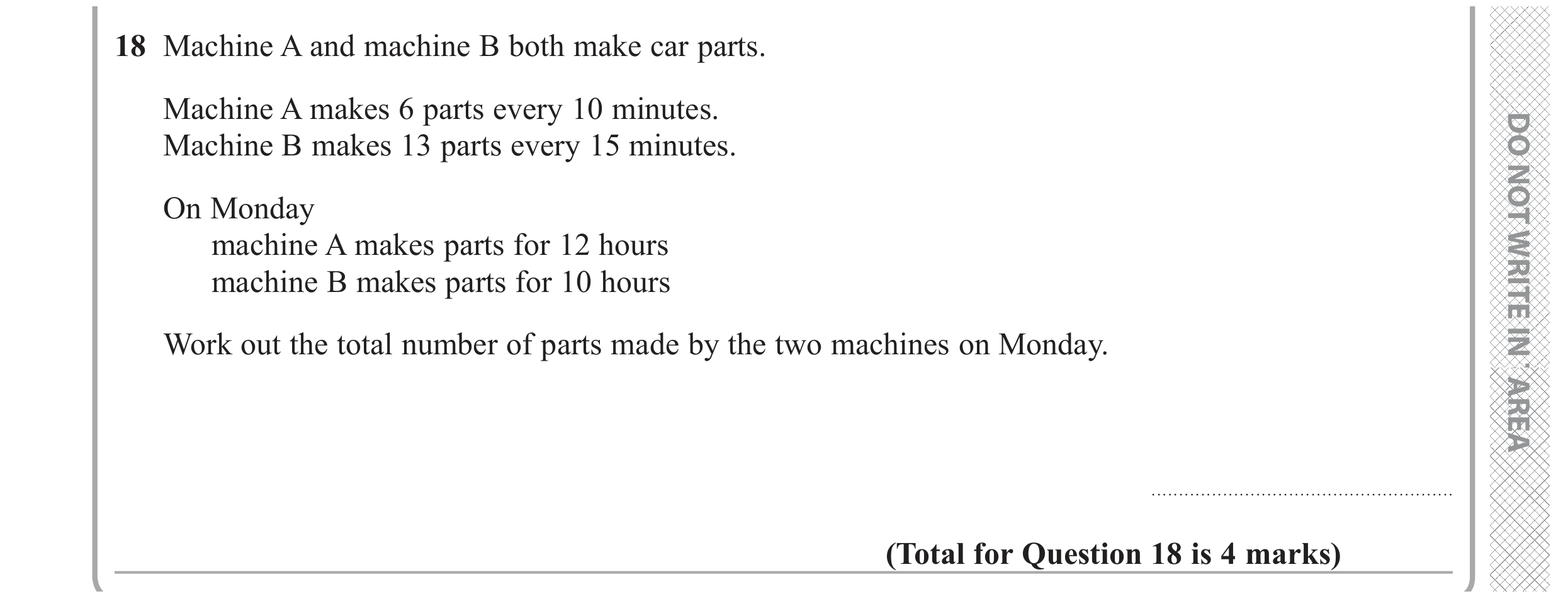 Question 18 — Stray — Edexcel GCSE June 2019