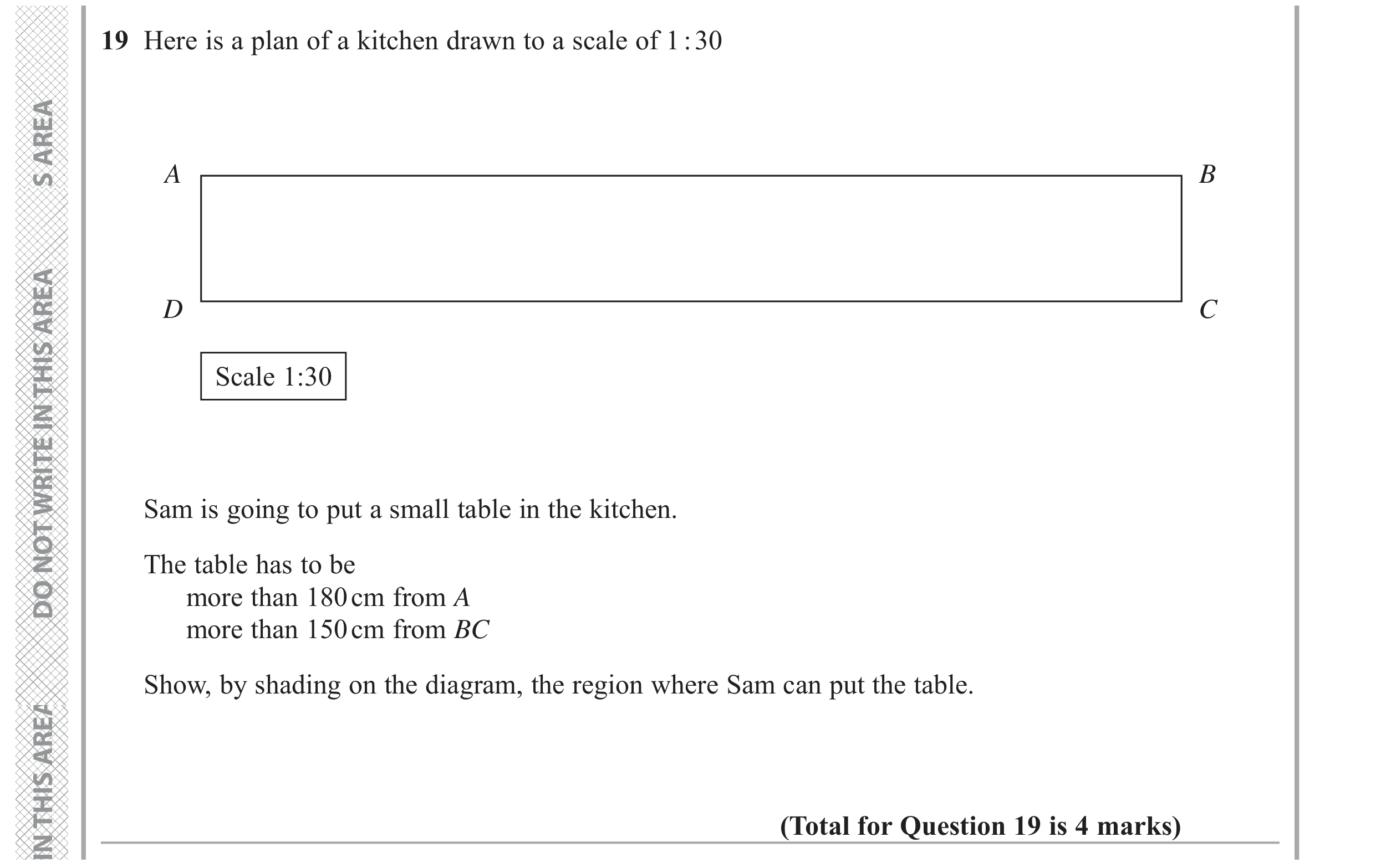 Question 19 — Maps, Construction — Edexcel GCSE June 2019