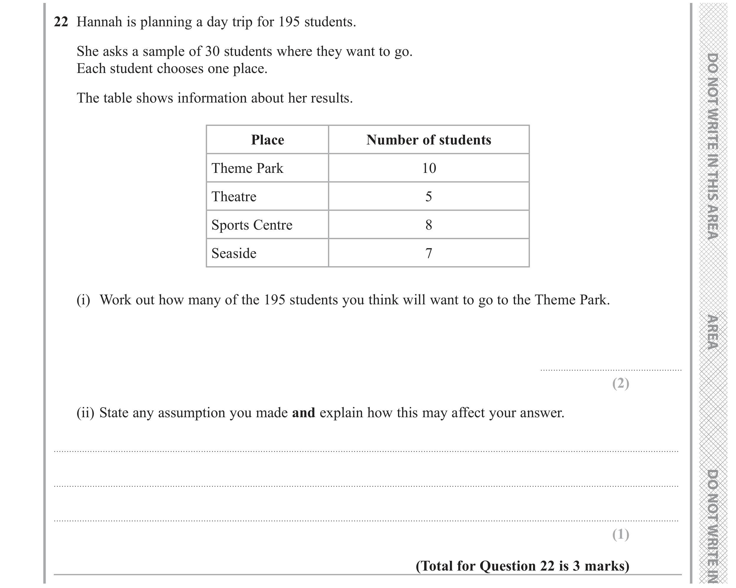 Question 22 — Stray — Edexcel GCSE June 2019