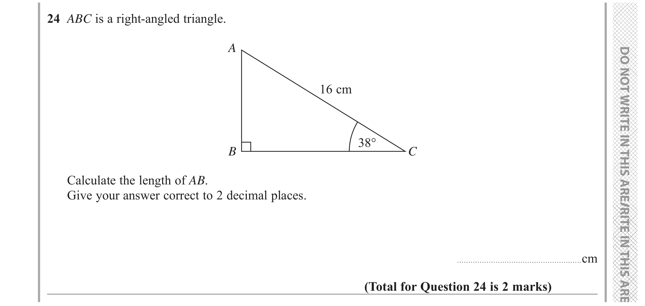 Question 24 — Trigonometry — Edexcel GCSE June 2019