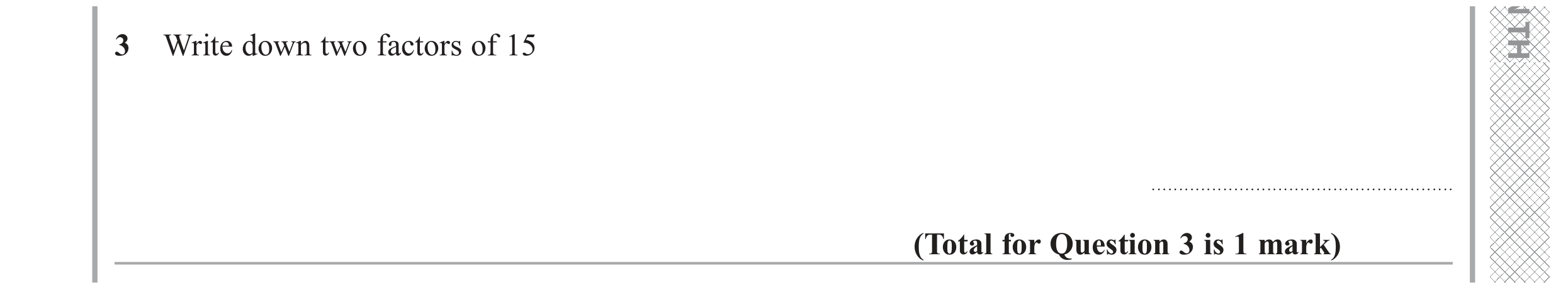 Question 3 — Factors — Edexcel GCSE June 2019
