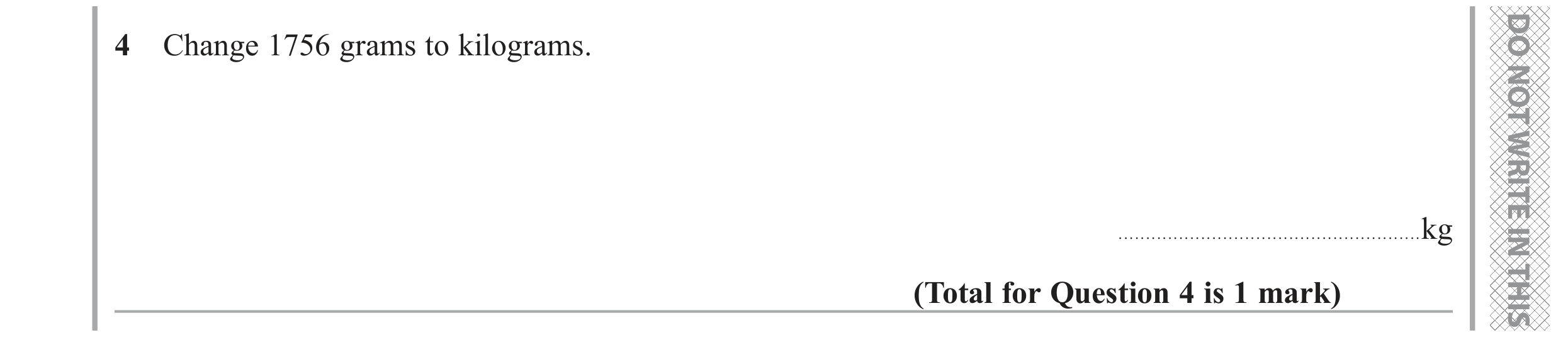 Question 4 — Unit Conversions — Edexcel GCSE June 2019