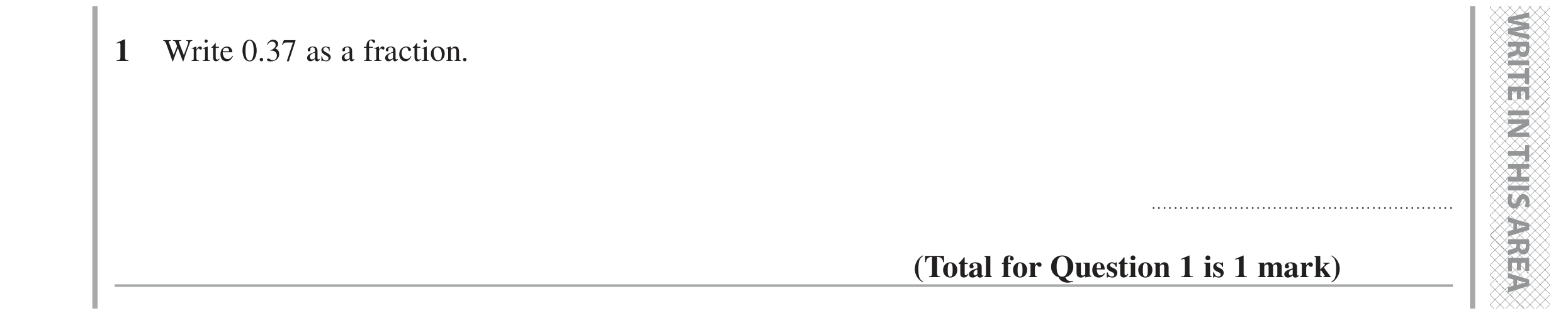 Question 1 — Fractions — Edexcel GCSE June 2020
