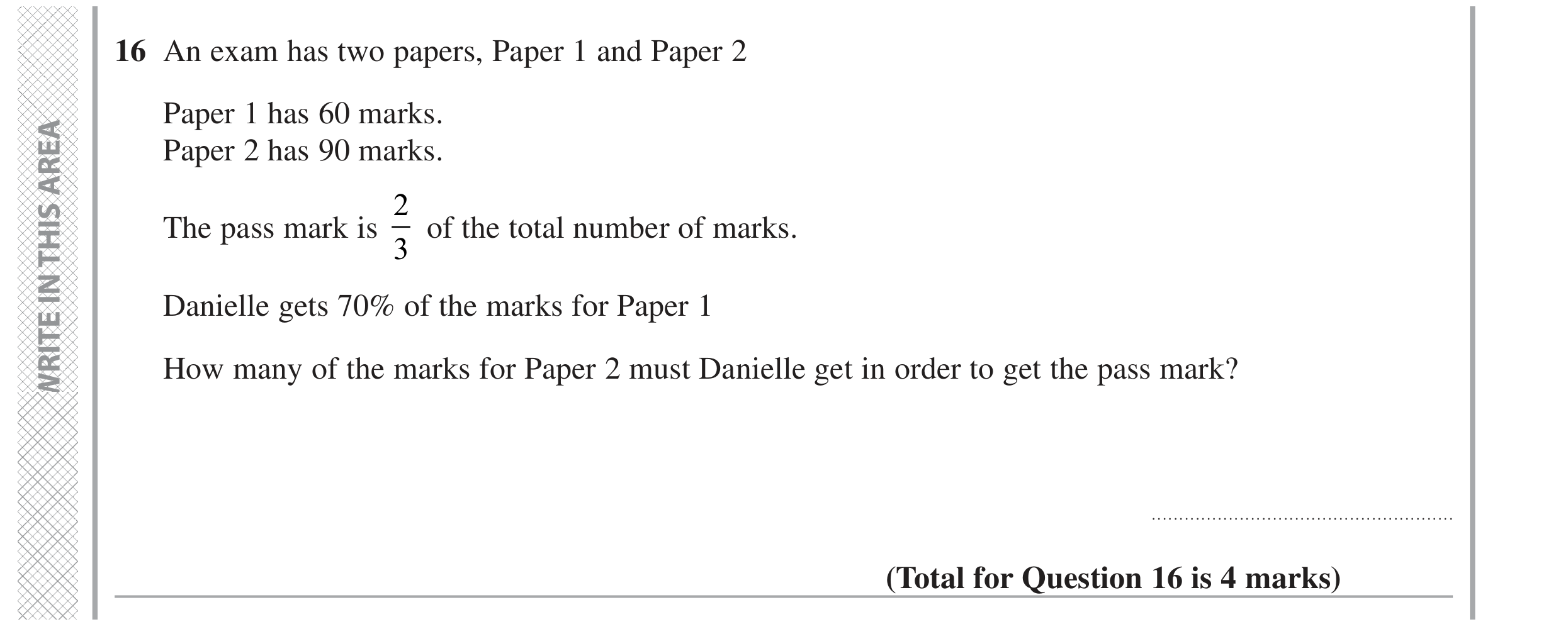 Question 16 — Percentages, Fractions — Edexcel GCSE June 2020