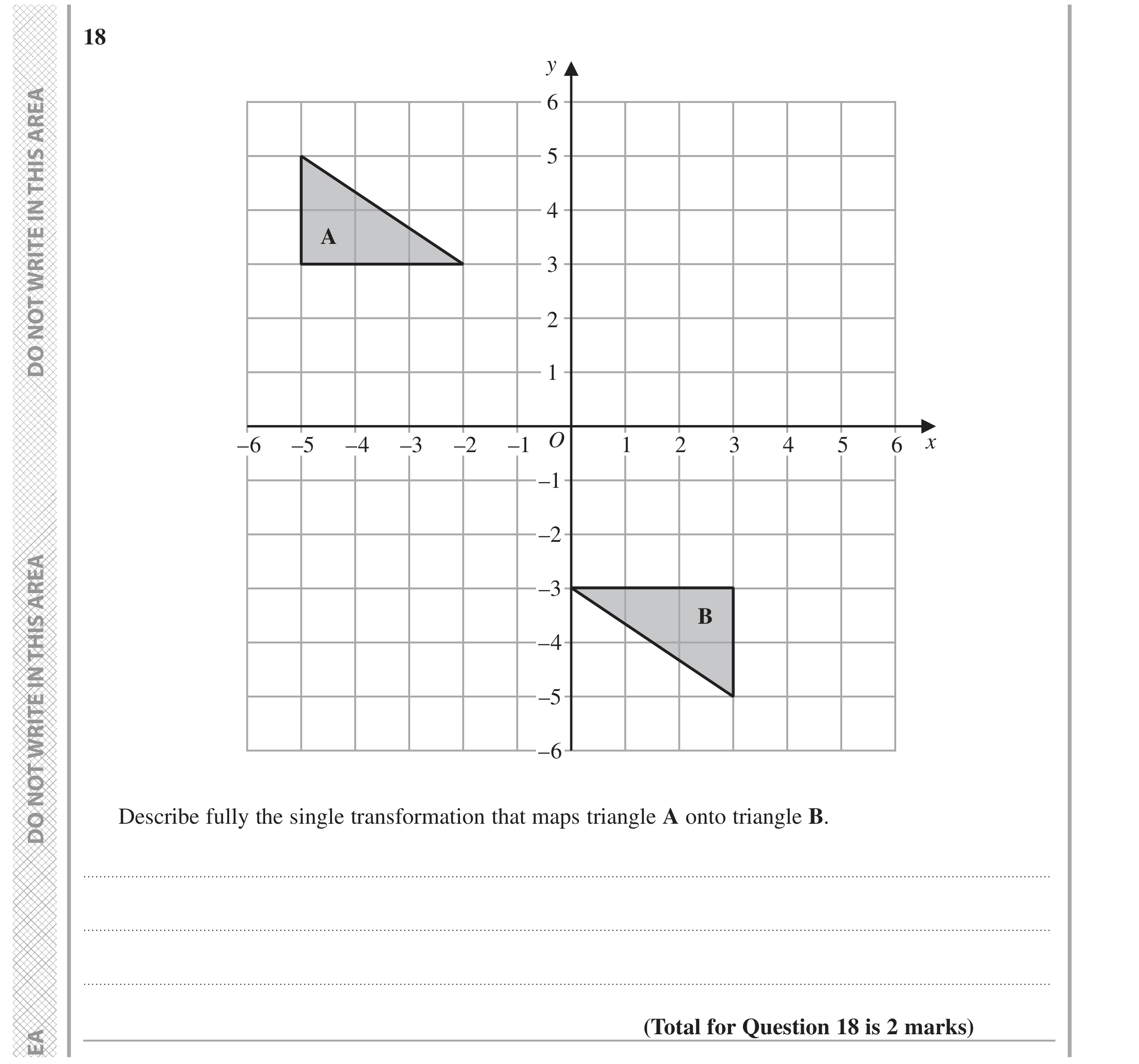 Question 18 — Rotations/Reflections/Translations/Enlargements — Edexcel GCSE June 2020