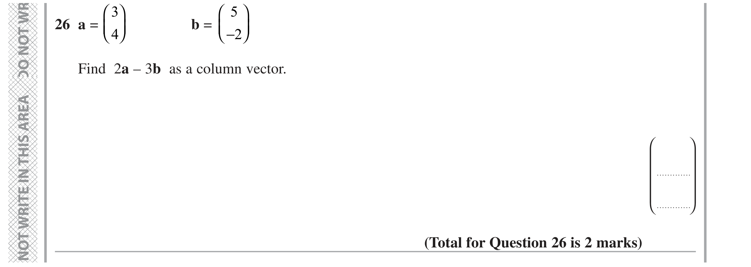 Question 26 — Vectors — Edexcel GCSE June 2020
