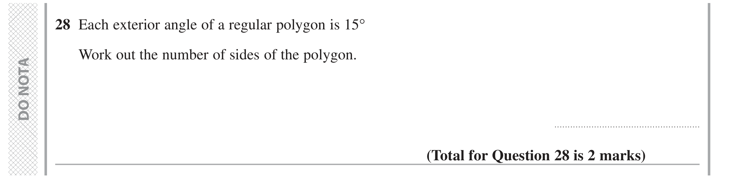 Question 28 — Angles — Edexcel GCSE June 2020