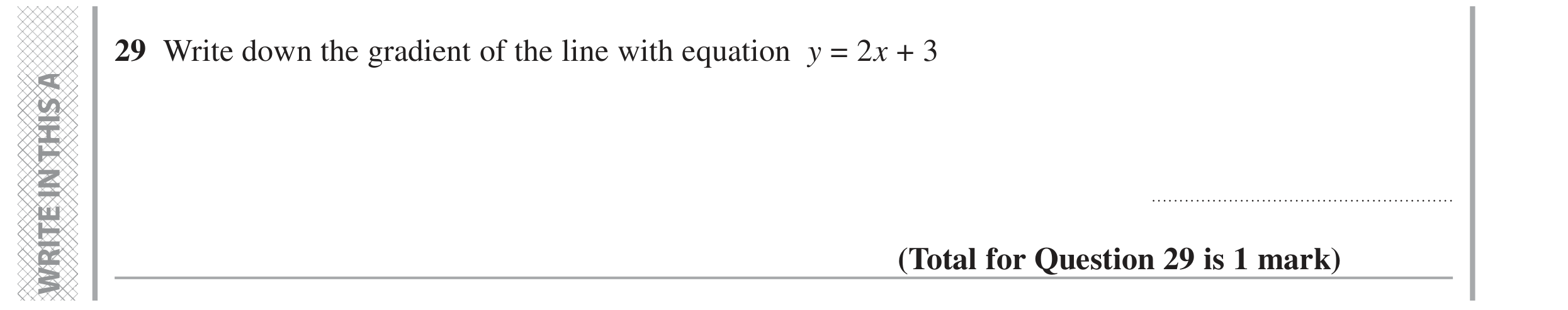 Question 29 — Straight Line Graphs — Edexcel GCSE June 2020