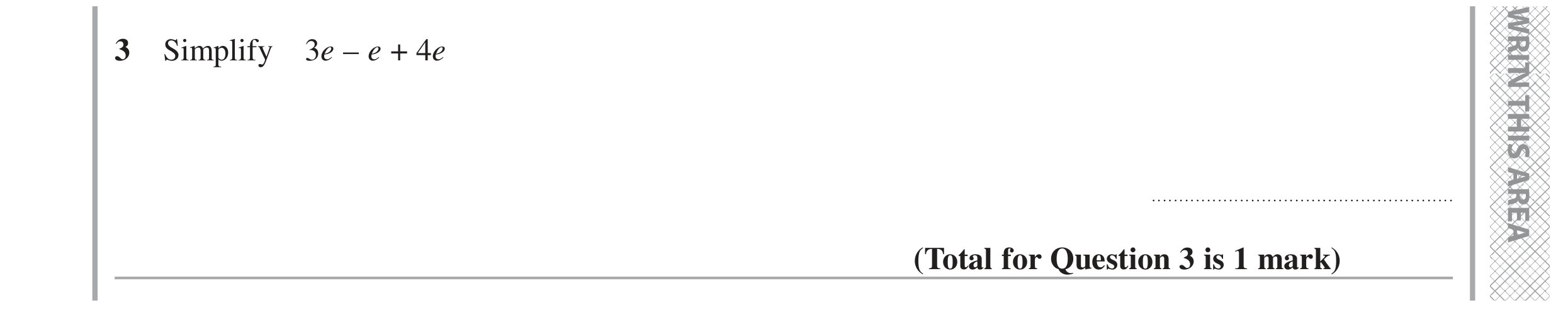 Question 3 — Factorise/Expand/Simplify — Edexcel GCSE June 2020