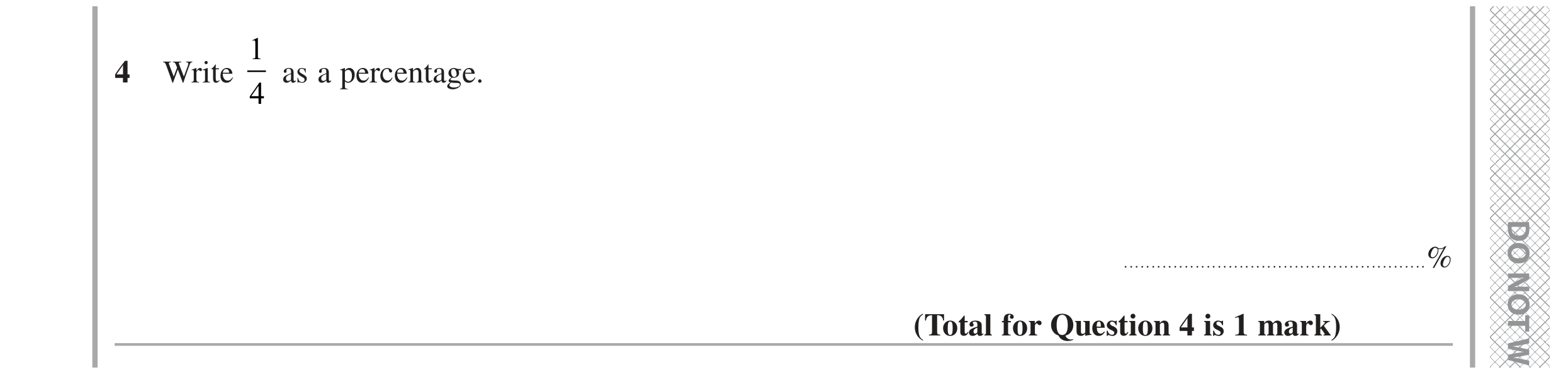 Question 4 — Percentages — Edexcel GCSE June 2020