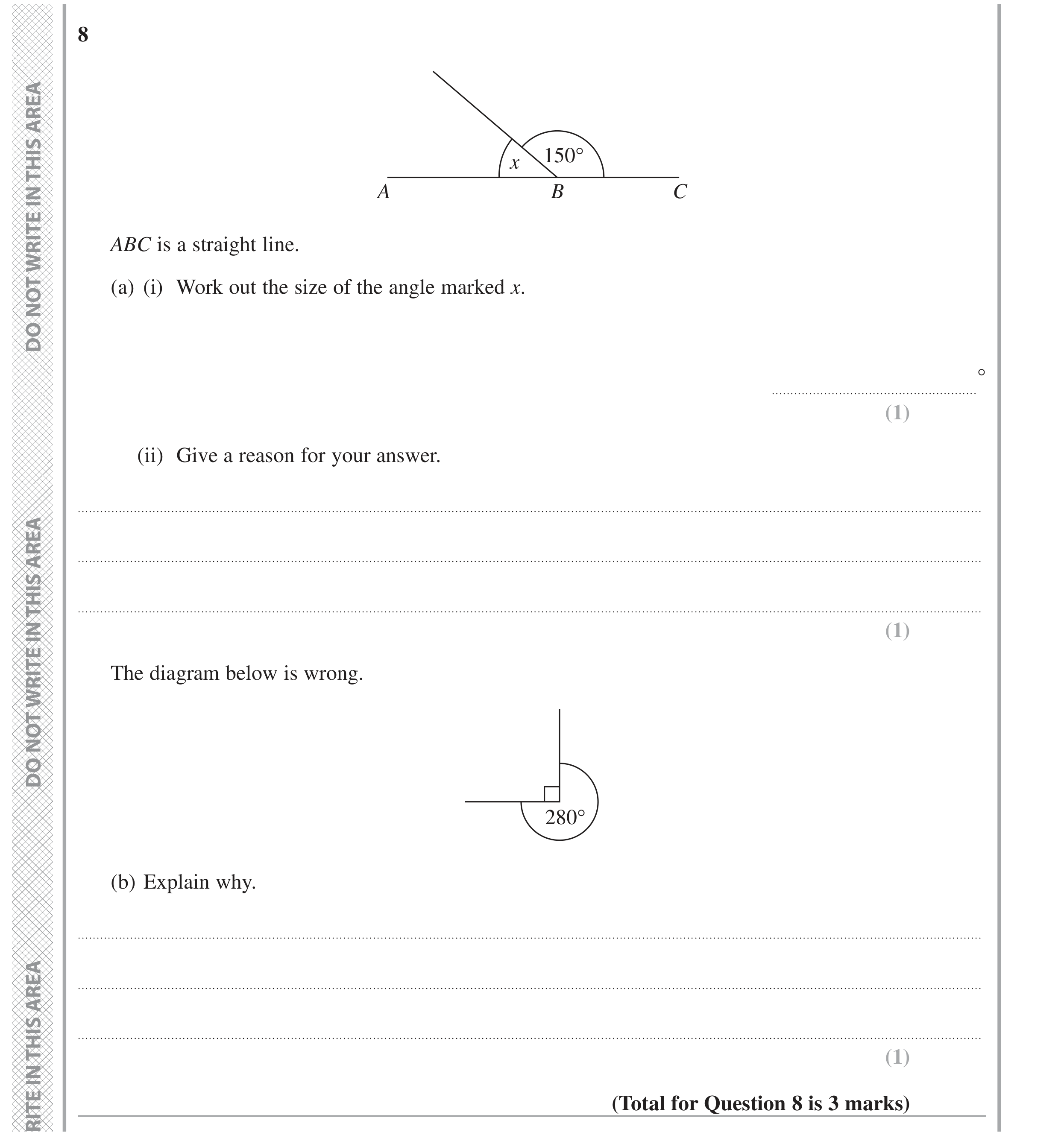 Question 8 — Angles — Edexcel GCSE June 2020