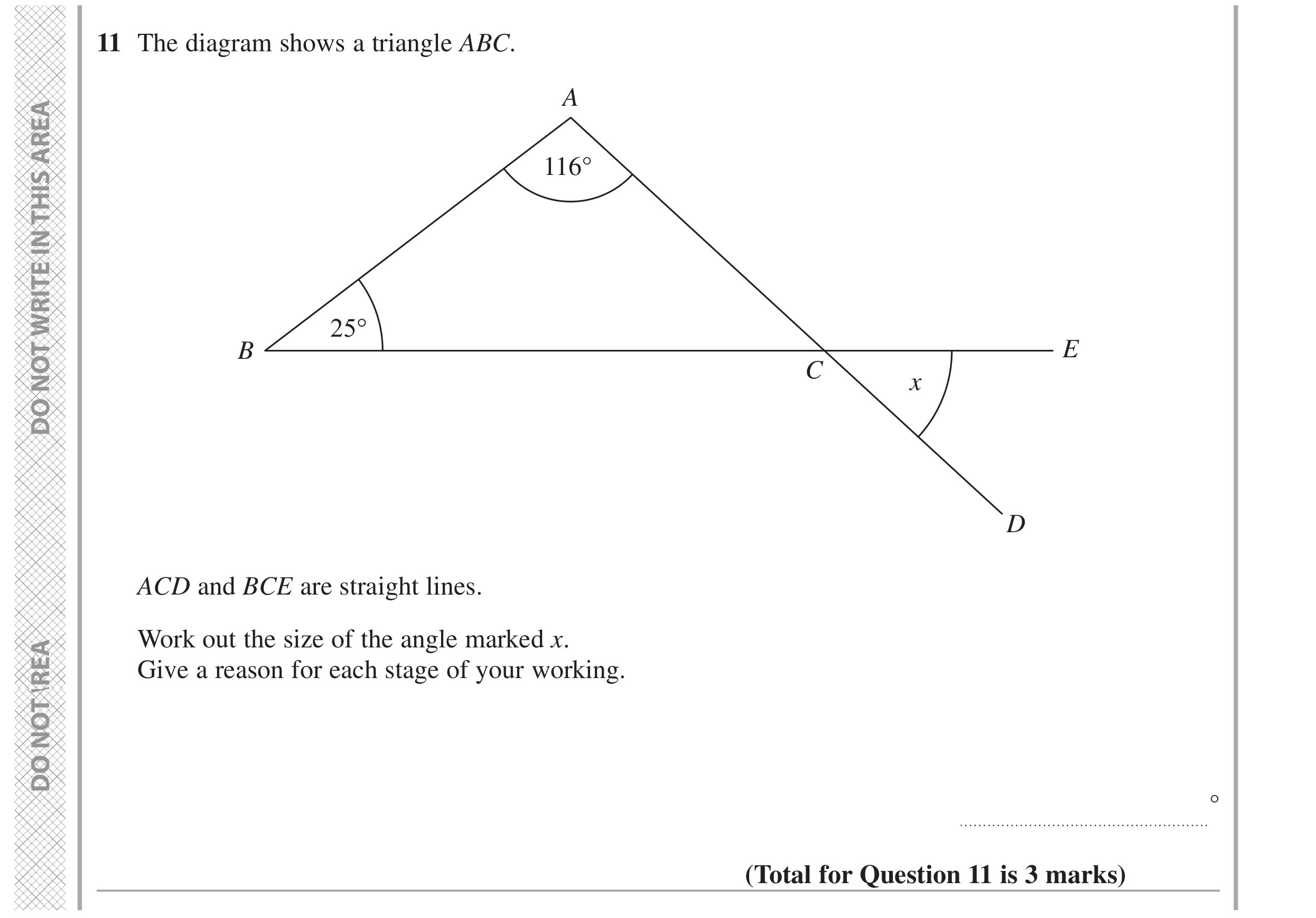 Question 11 — Angles — Edexcel GCSE June 2022