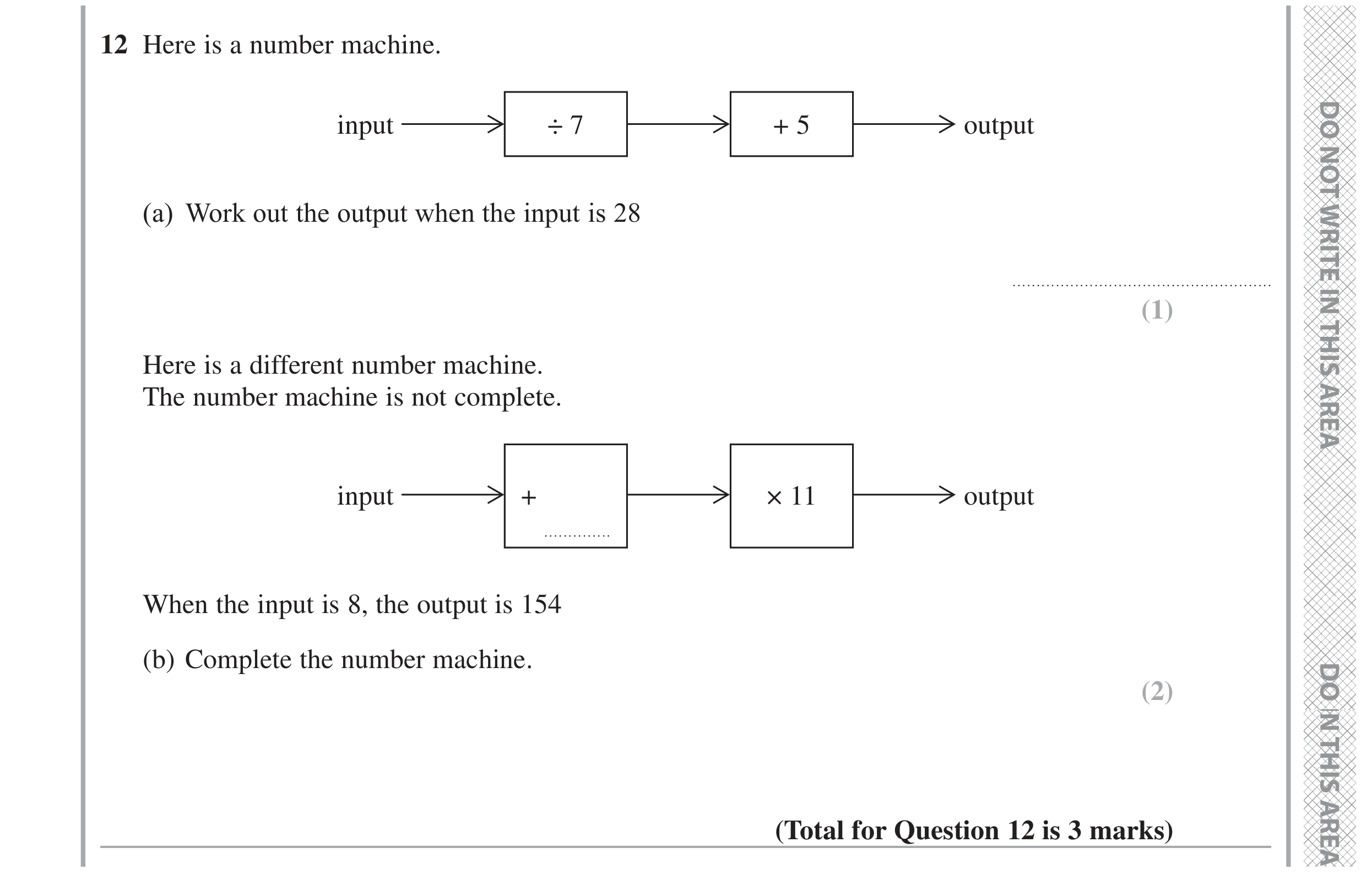 Question 12 — Functions — Edexcel GCSE June 2022