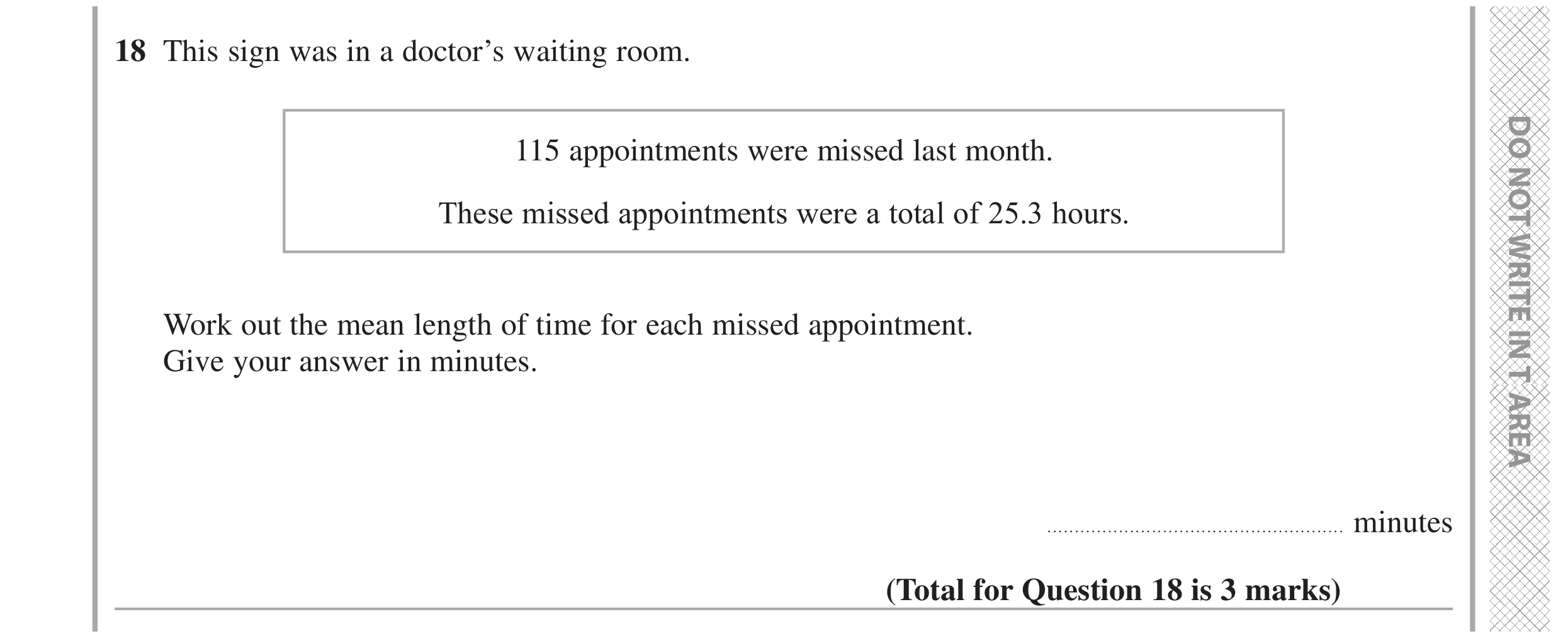 Question 18 — Mean/Median/Mode/Range — Edexcel GCSE June 2022