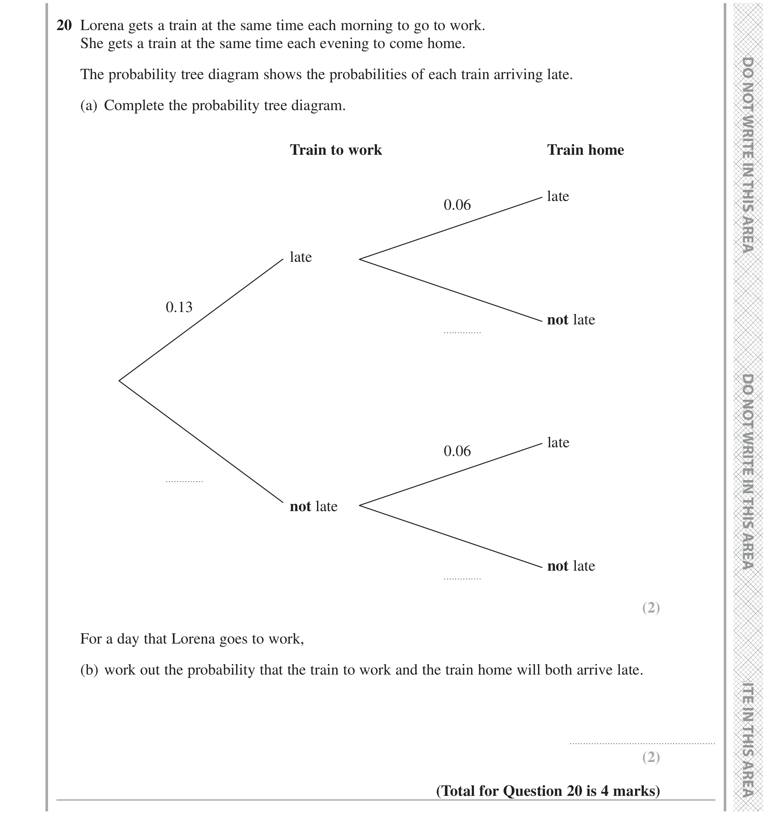 Question 20 — Probability — Edexcel GCSE June 2022