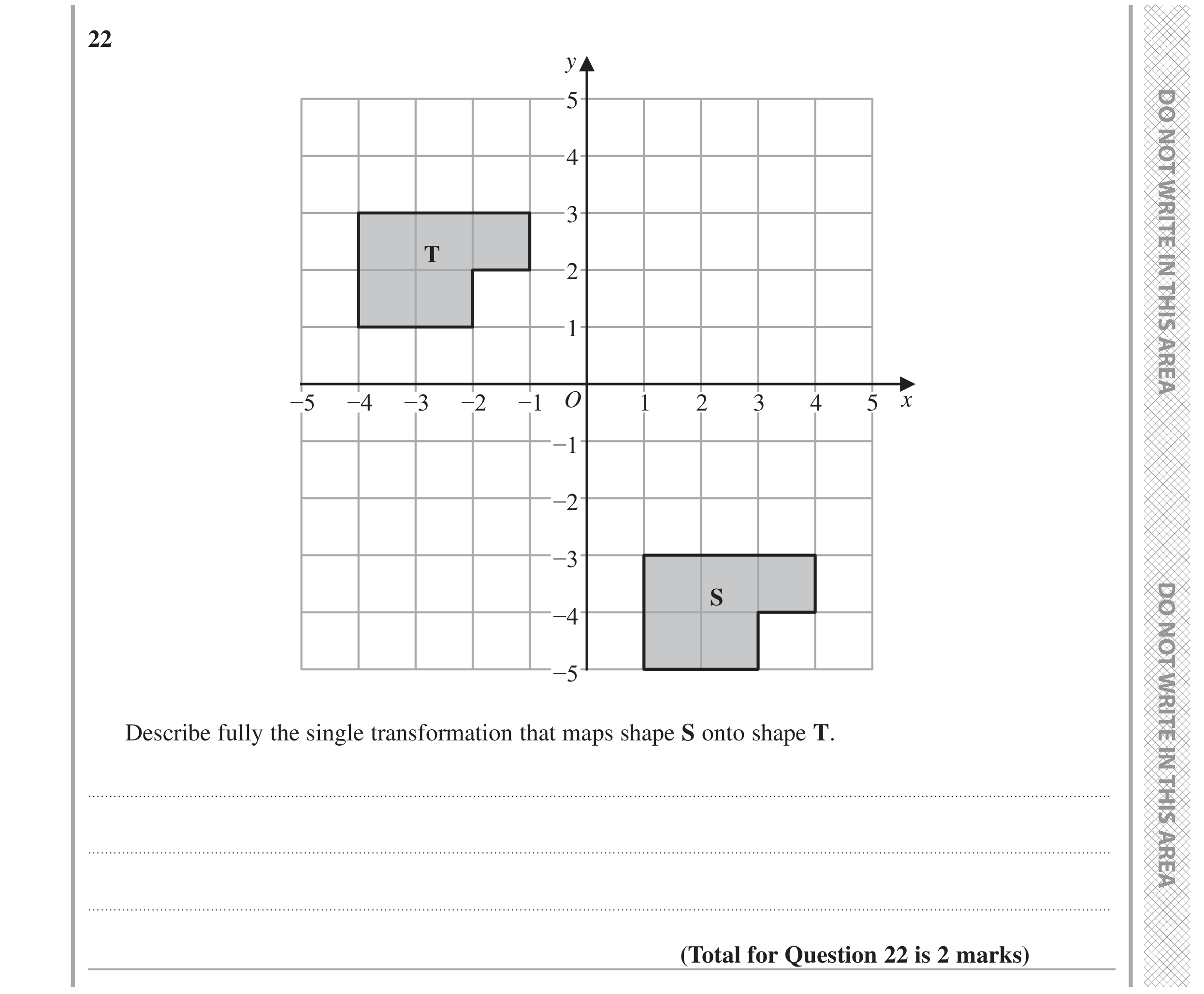 Question 22 — Rotations/Reflections/Translations/Enlargements — Edexcel GCSE June 2022