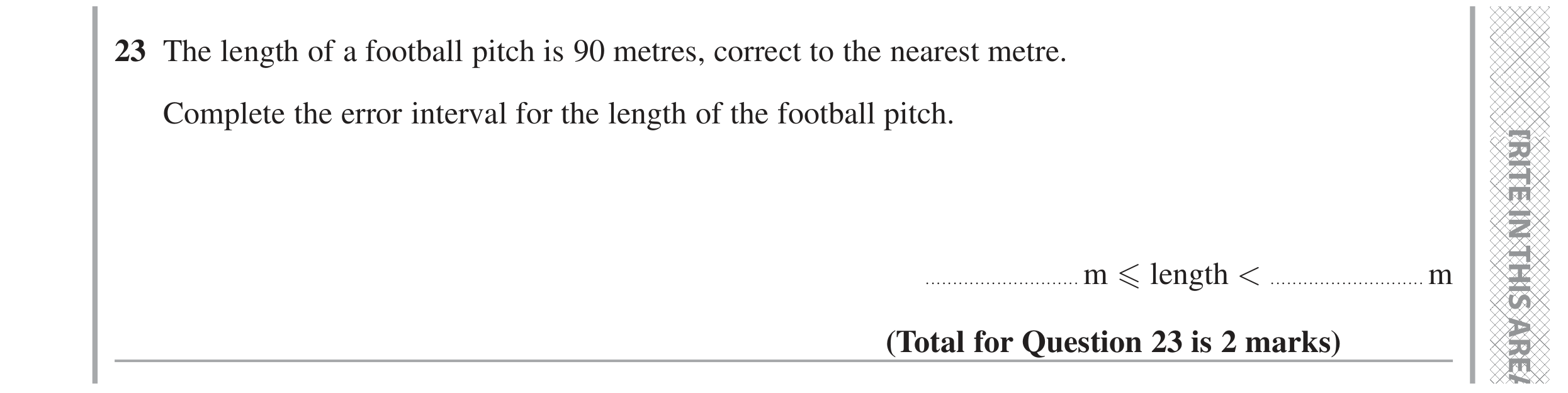 Question 23 — Rounding — Edexcel GCSE June 2022