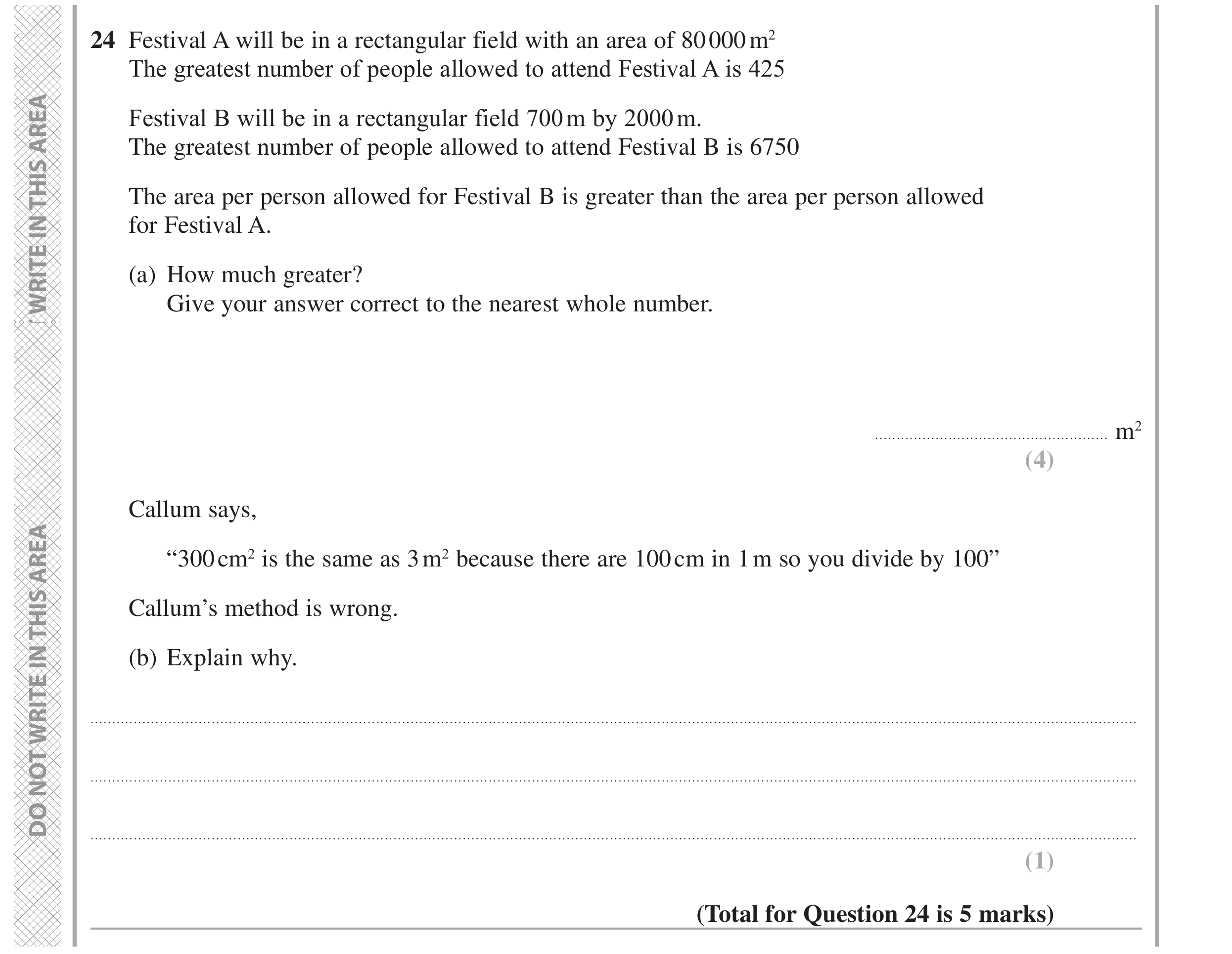 Question 24 — Stray, Unit Conversions — Edexcel GCSE June 2022